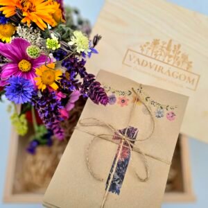 ADVENTI NAPTÁR kertészeknek – fa díszdobozban – 24 tasak, 60 gramm virágmag