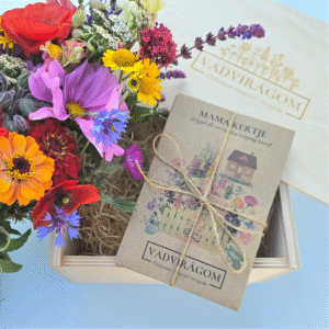 AJÁNDÉK KERTÉSZEKNEK – fa díszdobozban – 20 tasak, 60 gramm virágmag