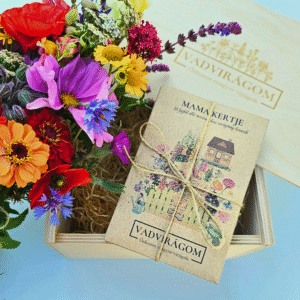 AJÁNDÉK KERTÉSZEKNEK – fa díszdobozban – 5 tasak, 25 gramm virágmag