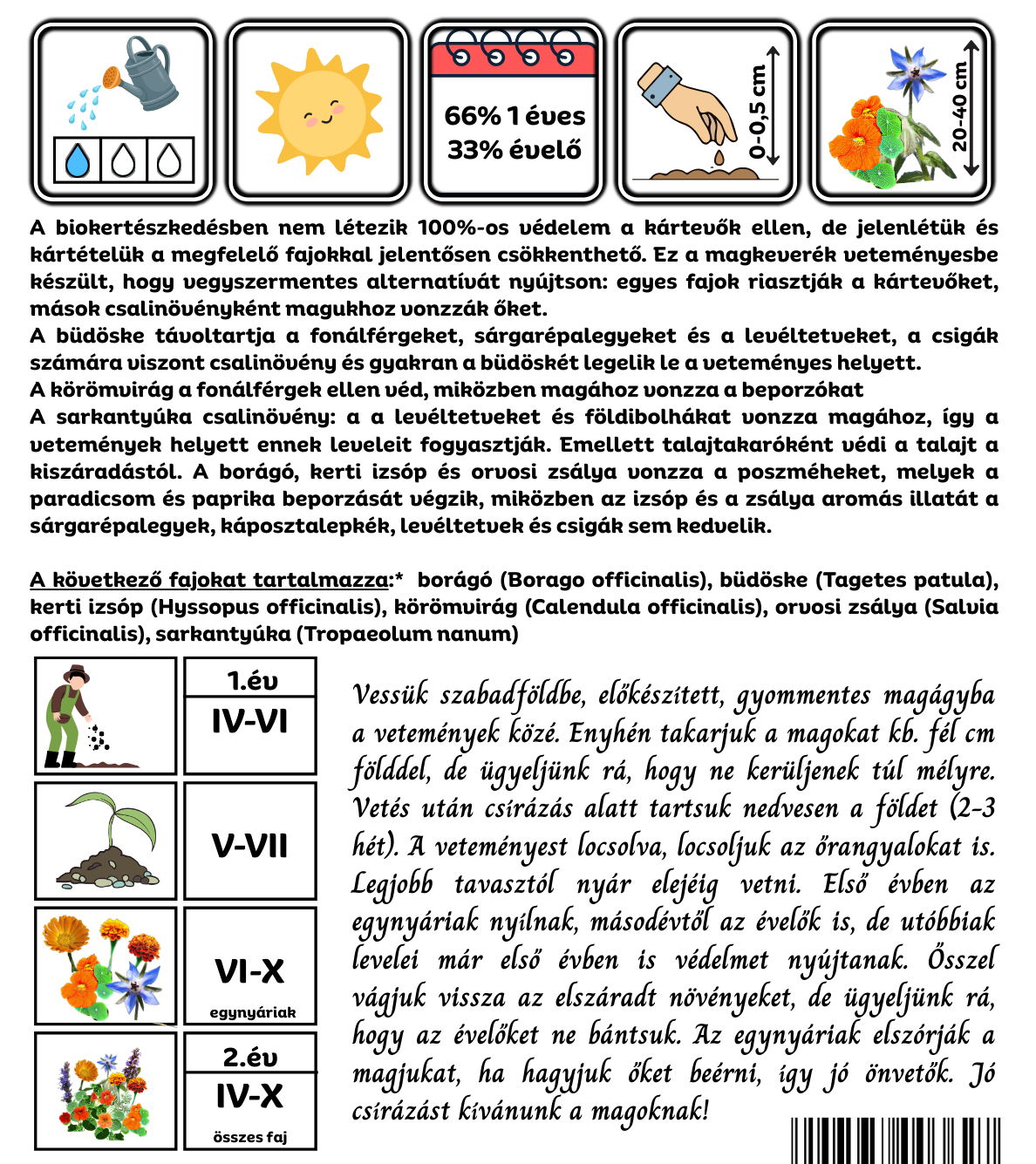 Veteményes őrangyal - magkeverék kártevők ellen